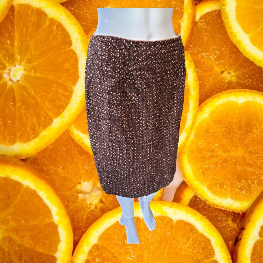 Amanda Smith Suits Brown Knit Lined Skirt Size 10